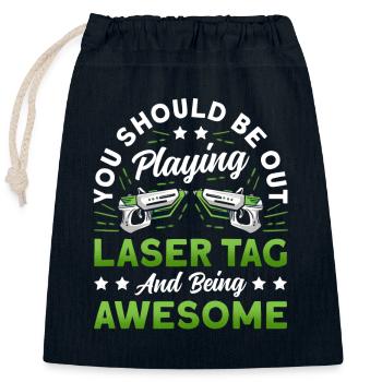 Be Out Playing Laser Tag And Being Awesome - Verschließbarer Geschenkbeutel aus Baumwolle (25x30cm) - Navy - Vorne