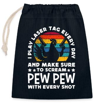 Laser Tag Every Day Pew Pew Chicken Lasergame - Verschließbarer Geschenkbeutel aus Baumwolle (25x30cm) - Navy - Vorne