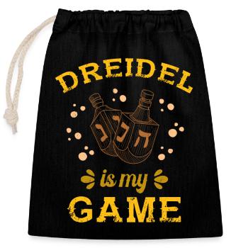Dreidel Hebräisch Juden Judentum Israel Thora - Verschließbarer Geschenkbeutel aus Baumwolle (25x30cm) - Schwarz - Vorne