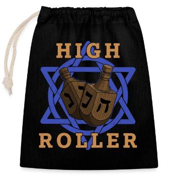 Dreidel Dreydl Israel Chanukka Jude Feiertag - Verschließbarer Geschenkbeutel aus Baumwolle (25x30cm) - Schwarz - Vorne