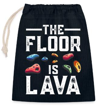 The ground is lava bouldering - Closable cotton gift bag (25x30cm) - navy - Front