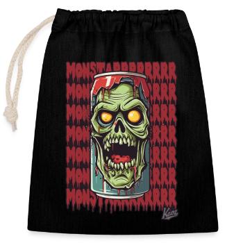 Monster Zombie Getränke Dose - Verschließbarer Geschenkbeutel aus Baumwolle (25x30cm) - Schwarz - Vorne