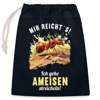 Ant Ameisen Ameise - Verschließbarer Geschenkbeutel aus Baumwolle (25x30cm) - Navy - Vorne