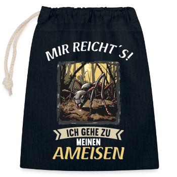 Ant Ameisen Ameise - Verschließbarer Geschenkbeutel aus Baumwolle (25x30cm) - Navy - Vorne