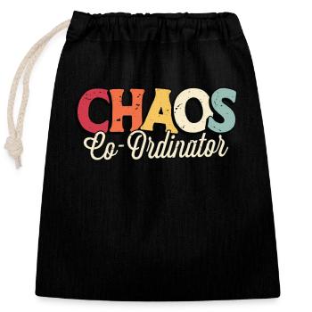 Events Coordinator Chaos Co-Ordinator Planner - Closable cotton gift bag (25x30cm) - black - Front