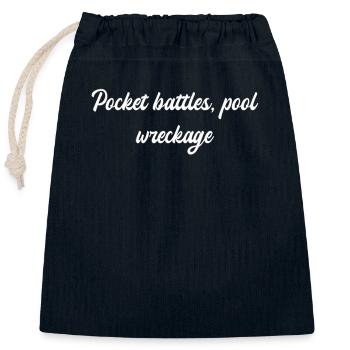 Billard - Pocket battles, pool wreckage - Verschließbarer Geschenkbeutel aus Baumwolle (25x30cm) - Navy - Vorne