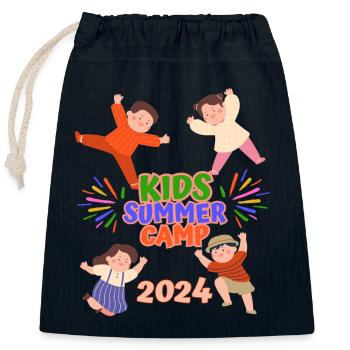 Sommercamp für Kinder - Verschließbarer Geschenkbeutel aus Baumwolle (25x30cm) - Navy - Vorne