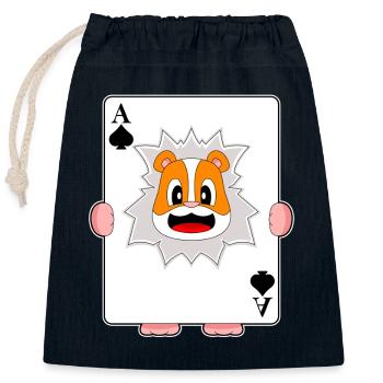 Hamster Poker Cartes de Poker - Sac cadeau en coton avec cordon (25 x 30 cm) - bleu marine - Devant