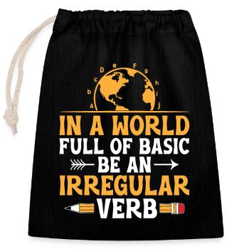 Foreign Language Teacher School Languages Teachers - Closable cotton gift bag (25x30cm) - black - Front