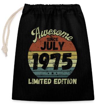 Awesome since July 1975 - Birthday - Closable cotton gift bag (25x30cm) - black - Front