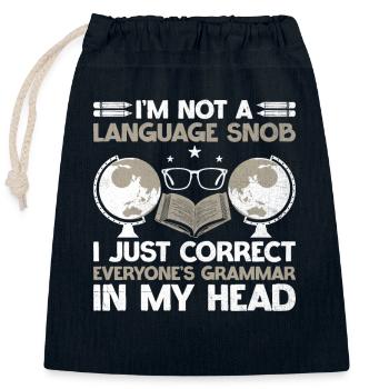 Foreign Language Teacher School Languages Teachers - Closable cotton gift bag (25x30cm) - navy - Front
