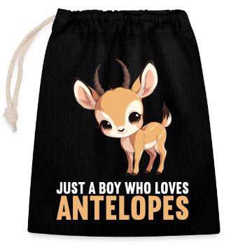 Antelope Antilopen Antilope - Closable cotton gift bag (25x30cm) - black - Front
