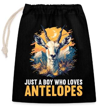 Antelope Antilopen Antilope - Closable cotton gift bag (25x30cm) - black - Front