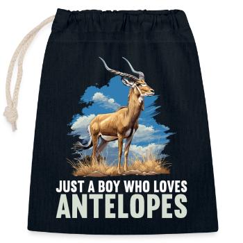 Antelope Antilopen Antilope - Closable cotton gift bag (25x30cm) - navy - Front