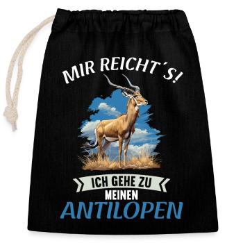 Antelope Antilopen Antilope - Closable cotton gift bag (25x30cm) - black - Front