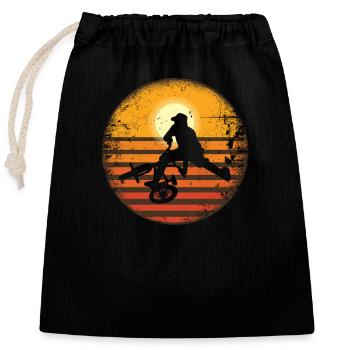 BMX BMX Vintage, Vélo Freestyle course BMX - Sac cadeau en coton avec cordon (25 x 30 cm) - noir - Devant