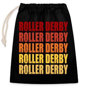 Roller Derby Retro Vintage Grafik - Verschließbarer Geschenkbeutel aus Baumwolle (25x30cm) - Schwarz - Vorne