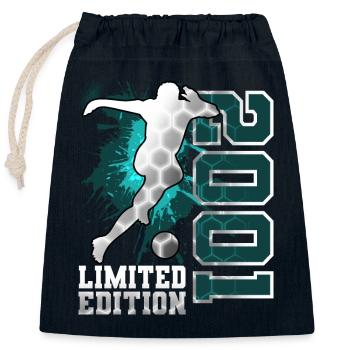 2001 Fußball Limited Edition Geburtstag - Verschließbarer Geschenkbeutel aus Baumwolle (25x30cm) - Navy - Vorne