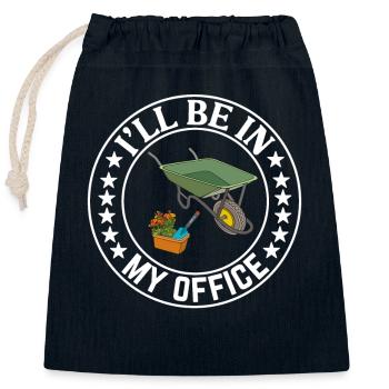 I'll be in my office the Garden Work with Flowers - Closable cotton gift bag (25x30cm) - navy - Front