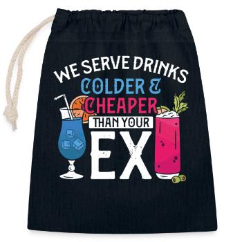 Bartender Mixologist We Serve - Closable cotton gift bag (25x30cm) - navy - Front