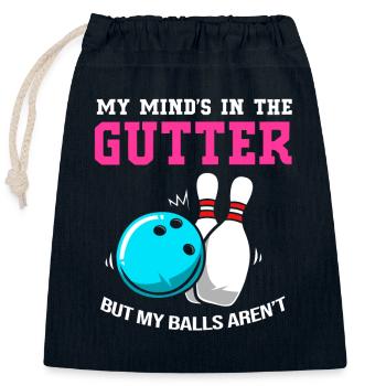 Bowlen Bowler Bowling Kegel Bowlingkugel - Verschließbarer Geschenkbeutel aus Baumwolle (25x30cm) - Navy - Vorne