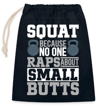 Kettlebell Workout Fitness Training - Verschließbarer Geschenkbeutel aus Baumwolle (25x30cm) - Navy - Vorne