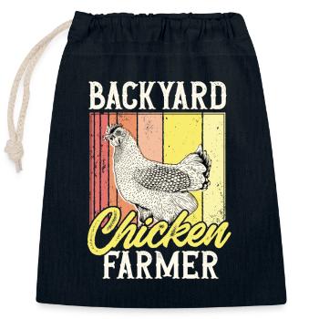 chicken breeder rooster hen backyard chickens - Closable cotton gift bag (25x30cm) - navy - Front