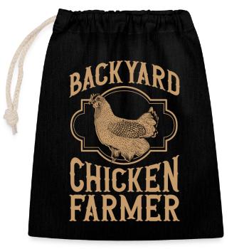 chicken breeder rooster hen backyard chickens - Closable cotton gift bag (25x30cm) - black - Front