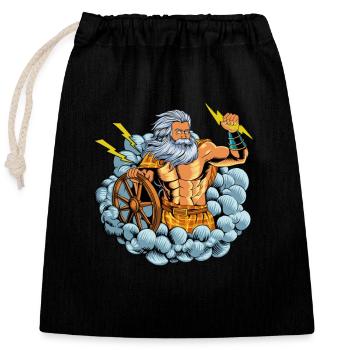 Dieu de la mythologie celtique - Taranis - Sac cadeau en coton avec cordon (25 x 30 cm) - noir - Devant