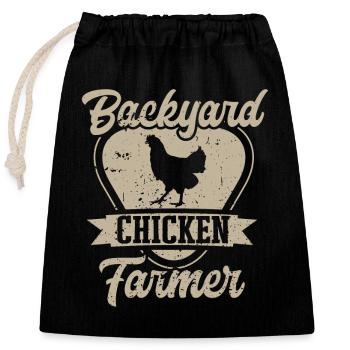 chicken breeder rooster hen backyard chickens - Closable cotton gift bag (25x30cm) - black - Front