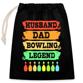 Bowlen Bowler Bowling Kegel Bowlingkugel - Verschließbarer Geschenkbeutel aus Baumwolle (25x30cm) - Schwarz - Vorne