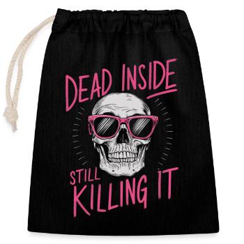 Emo Revival and Alternative Fashion for Scene Kids - Closable cotton gift bag (25x30cm) - black - Front