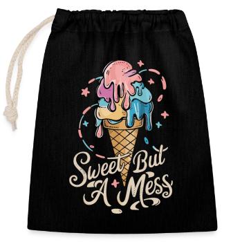 Emo Revival and Alternative Fashion for Scene Kids - Closable cotton gift bag (25x30cm) - black - Front