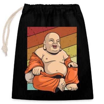 Retro Buddhistisches Symbol Statue Priester Buddhismus - Verschließbarer Geschenkbeutel aus Baumwolle (25x30cm) - Schwarz - Vorne