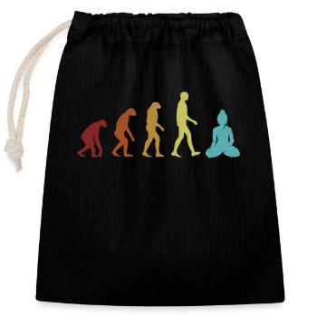 Buddhismus Evolution Buddhistische Statue Symbol Priester - Verschließbarer Geschenkbeutel aus Baumwolle (25x30cm) - Schwarz - Vorne