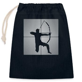 Archer Tir à l’arc Sport Vintage - Sac cadeau en coton avec cordon (25 x 30 cm) - bleu marine - Devant