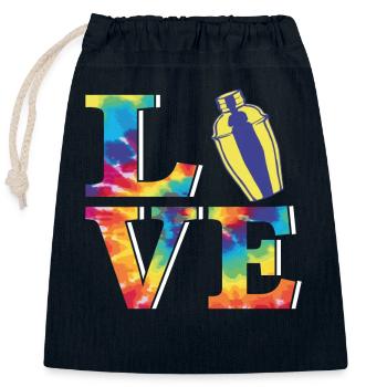 Bartender Mixologist Tie Dye Love - Closable cotton gift bag (25x30cm) - navy - Front