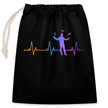 Bartender Mixologist Heartbeat - Verschließbarer Geschenkbeutel aus Baumwolle (25x30cm) - Schwarz - Vorne
