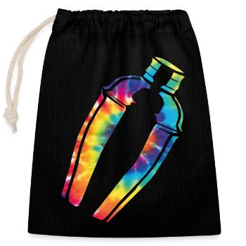 Bartender Mixologist Tie Dye - Closable cotton gift bag (25x30cm) - black - Front