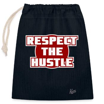 Respektiere den Hustle - Verschließbarer Geschenkbeutel aus Baumwolle (25x30cm) - Navy - Vorne