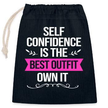 Body Positivity - Verschließbarer Geschenkbeutel aus Baumwolle (25x30cm) - Navy - Vorne