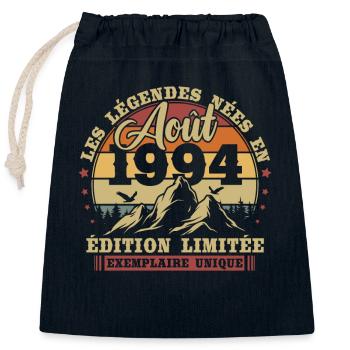Jahrgang August 1994 Retro Geburtstagsgeschenk - Verschließbarer Geschenkbeutel aus Baumwolle (25x30cm) - Navy - Vorne