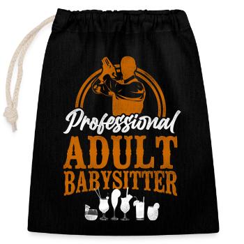 Bartender Mixologist Professional - Verschließbarer Geschenkbeutel aus Baumwolle (25x30cm) - Schwarz - Vorne
