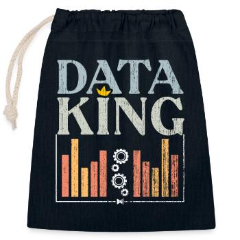 Awesome Data King For Deep Learning Data Scientist - Closable cotton gift bag (25x30cm) - navy - Front