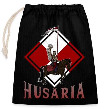 Polen Flagge National Husaria Husaren Kavallerie - Verschließbarer Geschenkbeutel aus Baumwolle (25x30cm) - Schwarz - Vorne