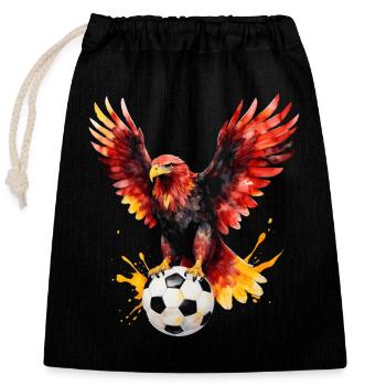 Adler Fußball Bunt Deutschland Tier Design Print - Verschließbarer Geschenkbeutel aus Baumwolle (25x30cm) - Schwarz - Vorne