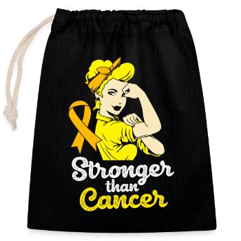 Cancer Child - Closable cotton gift bag (25x30cm) - black - Front