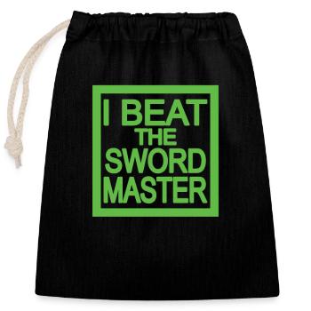 J’ai battu le maître de l’épée - Sac cadeau en coton avec cordon (25 x 30 cm) - noir - Devant