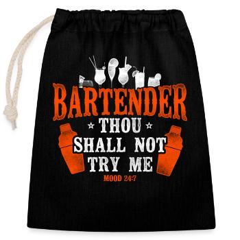 Bartender Mixologist Bartender - Verschließbarer Geschenkbeutel aus Baumwolle (25x30cm) - Schwarz - Vorne