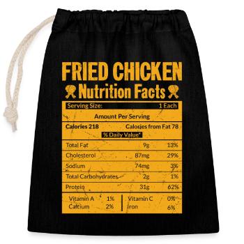Poulet frit nutrition Restauration rapide Friture - Sac cadeau en coton avec cordon (25 x 30 cm) - noir - Devant